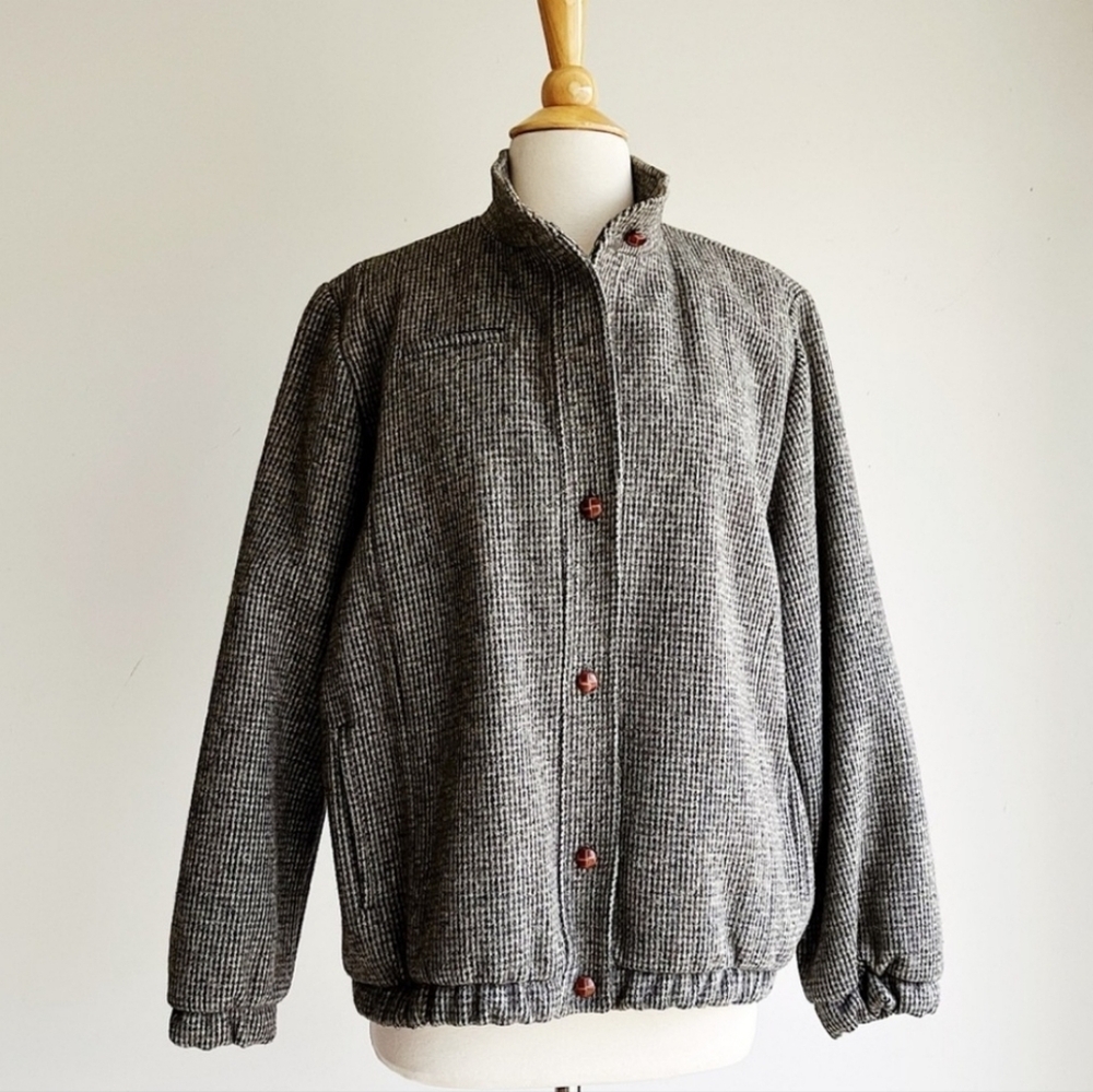 Vintage tweed bomber